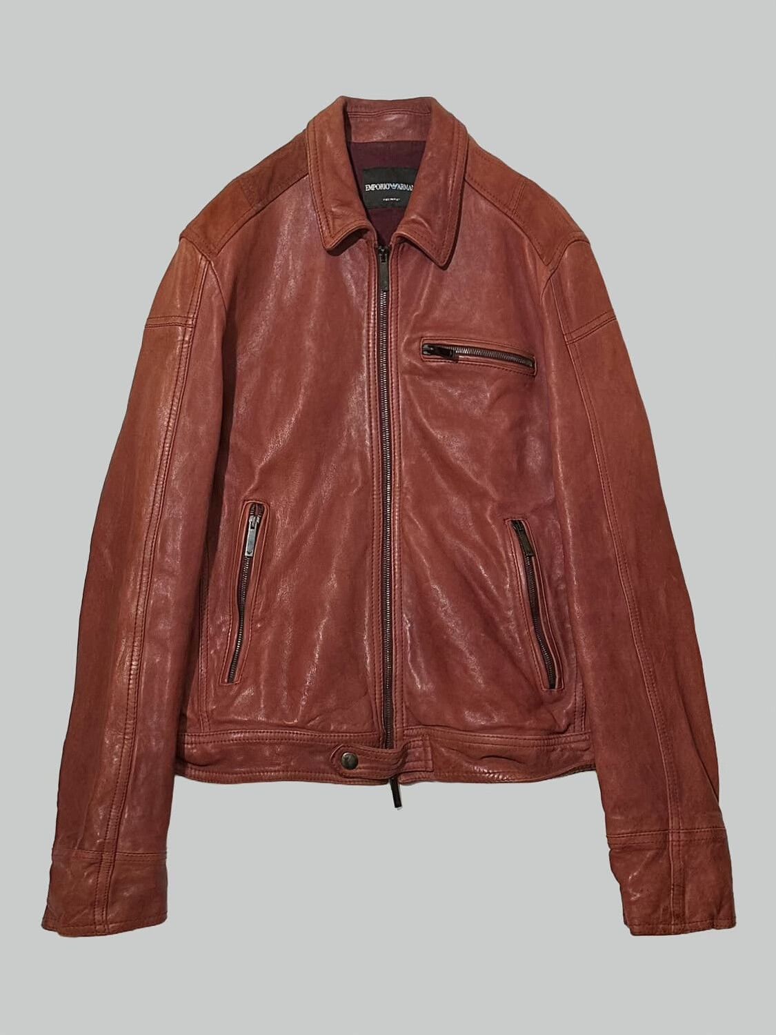 Emporio Armani Emporio Armani Vintage Leather Jacket Size US M / EU 48-50 / 2 - 1 Thumbnail