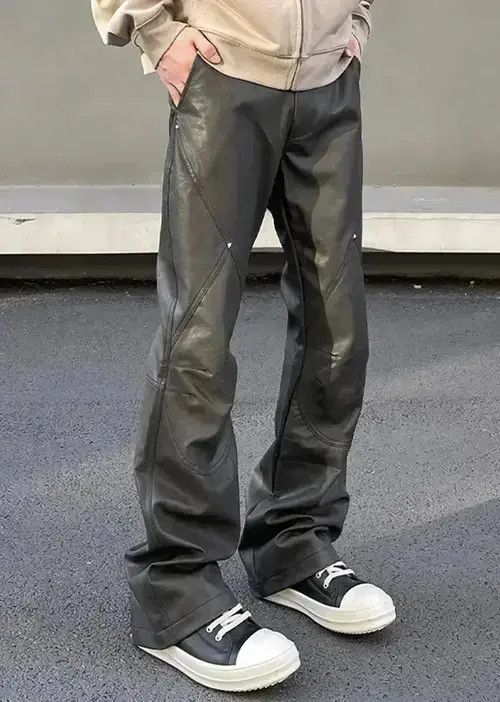 Jean VIBE Streetwear Casual Straight Leg Leather Pant Size US 33 - 2 Thumbnail