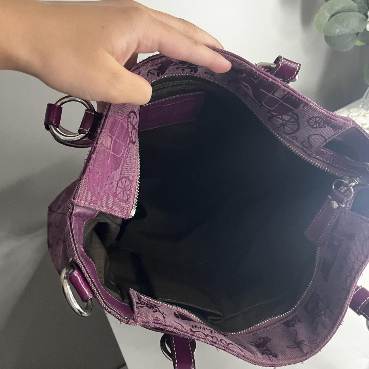 Coach Purple Coach Horse and Carriage Purse / Tote Bag. Size ONE SIZE - 5 Thumbnail