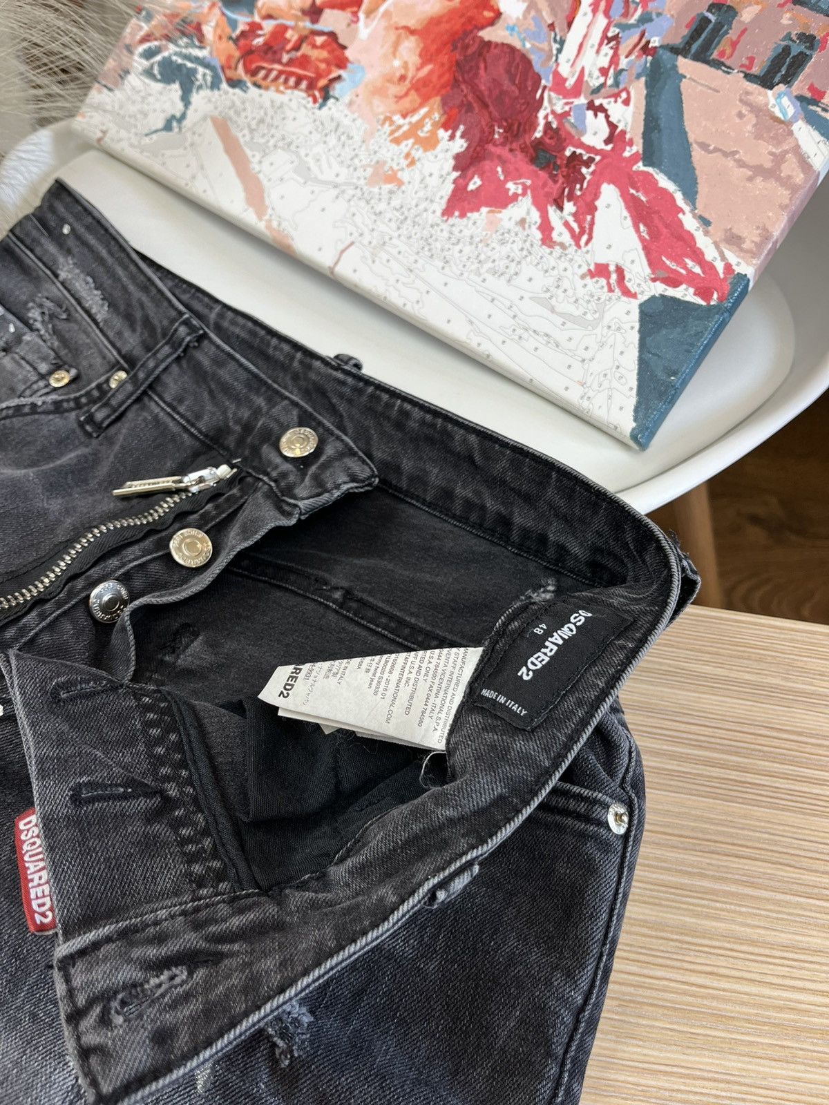 Dsquared2 Vintage Dsquared Jeans Big Logo Faded Flared Wide Distressed Size US 32 / EU 48 - 7 Thumbnail