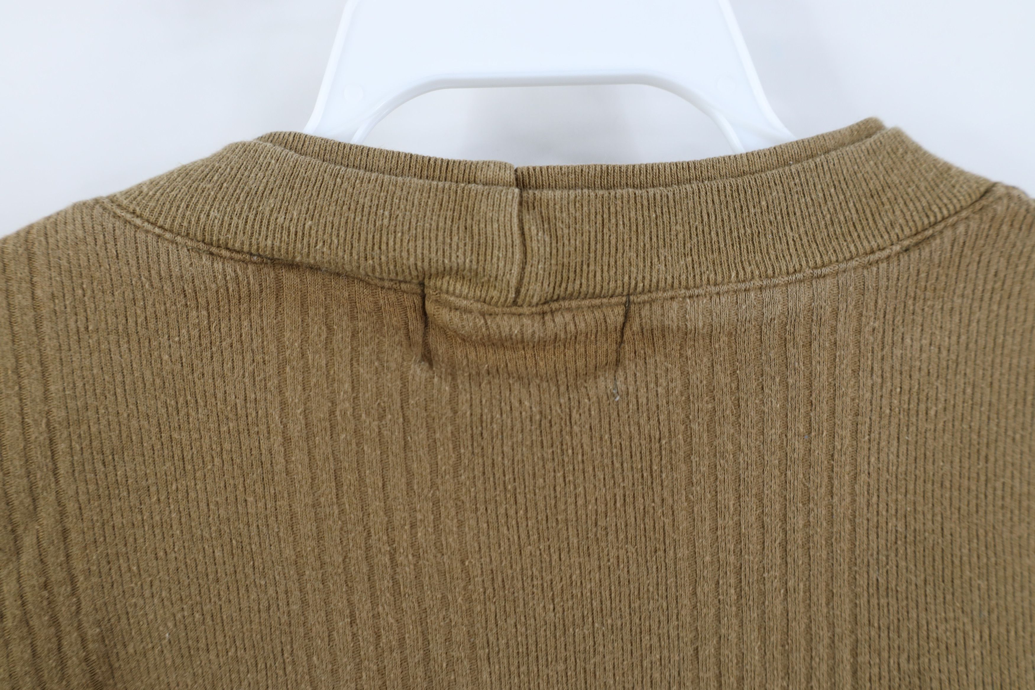 Vintage Vintage 90s Streetwear Striped Ribbed Knit T-Shirt Breen Size US M / EU 48-50 / 2 - 9 Thumbnail