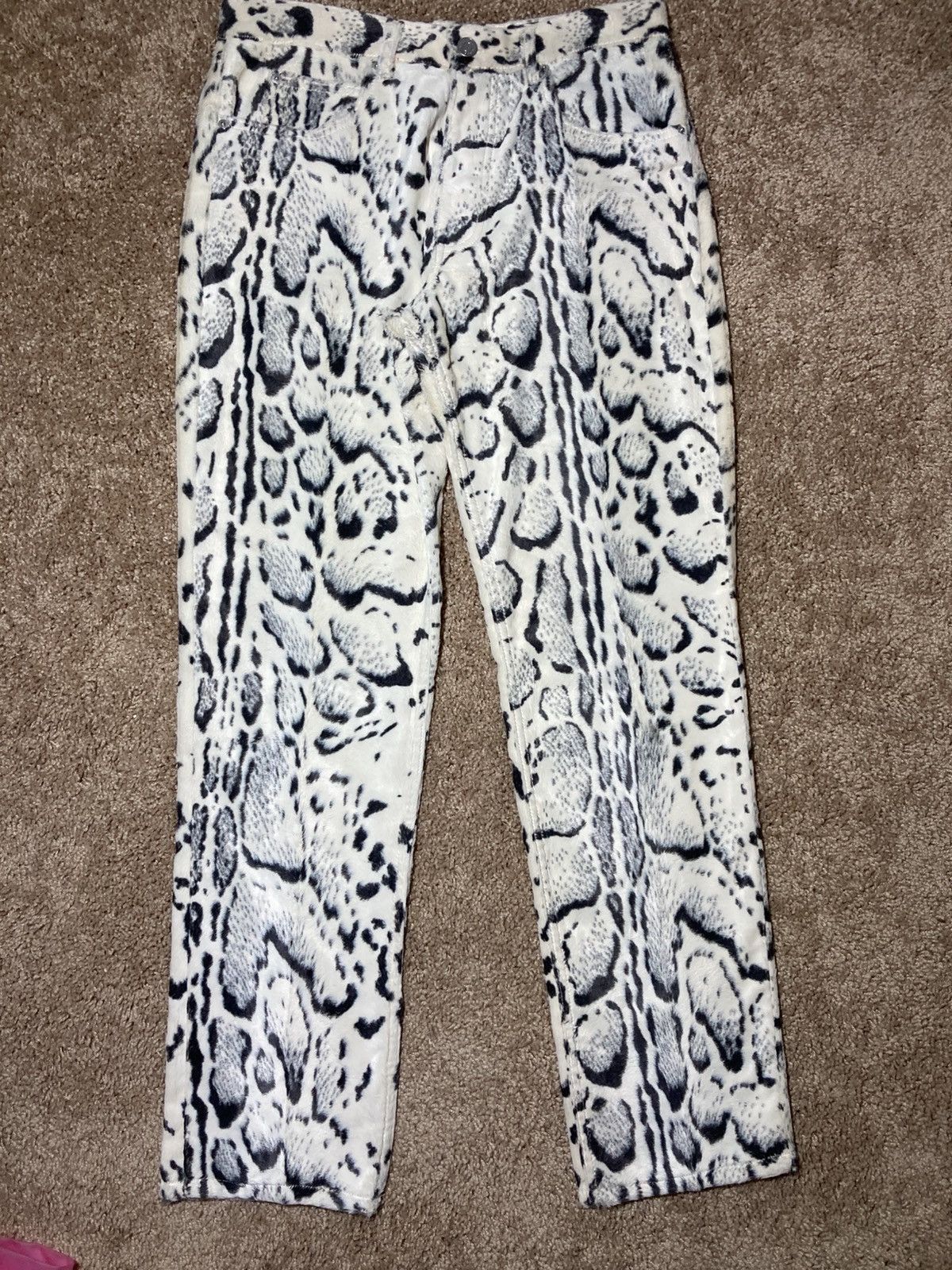 FW22 Martine Rose Faux Fur Snow Leopard Jeans 46 2022 Pile