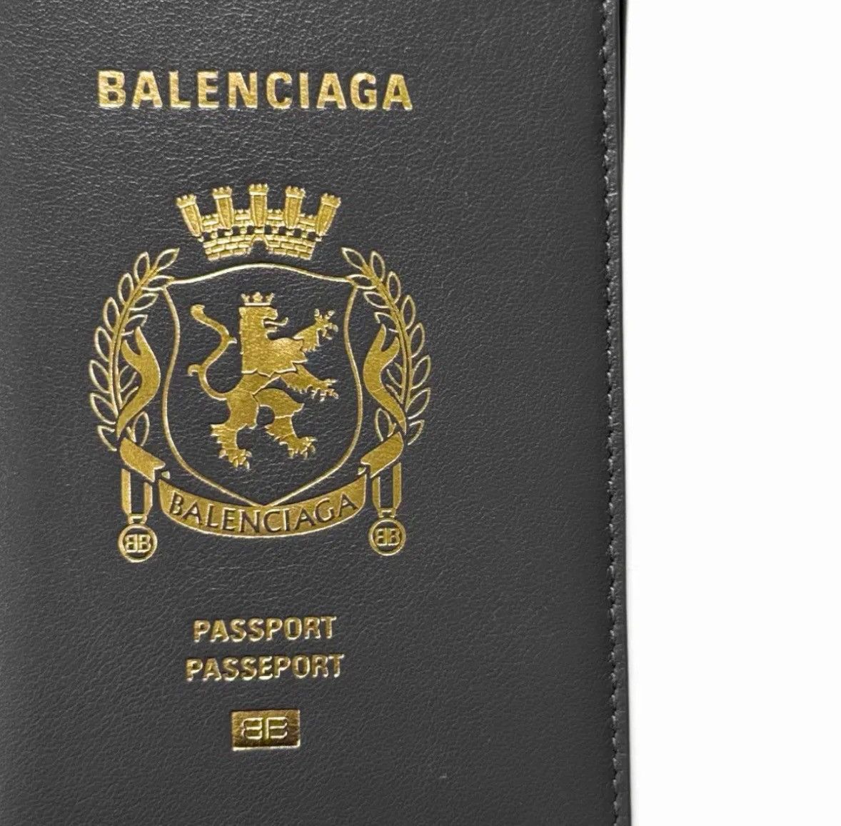 Balenciaga 25FW Balenciaga Passport Black Leather Holder Wallet Size ONE SIZE - 3 Thumbnail