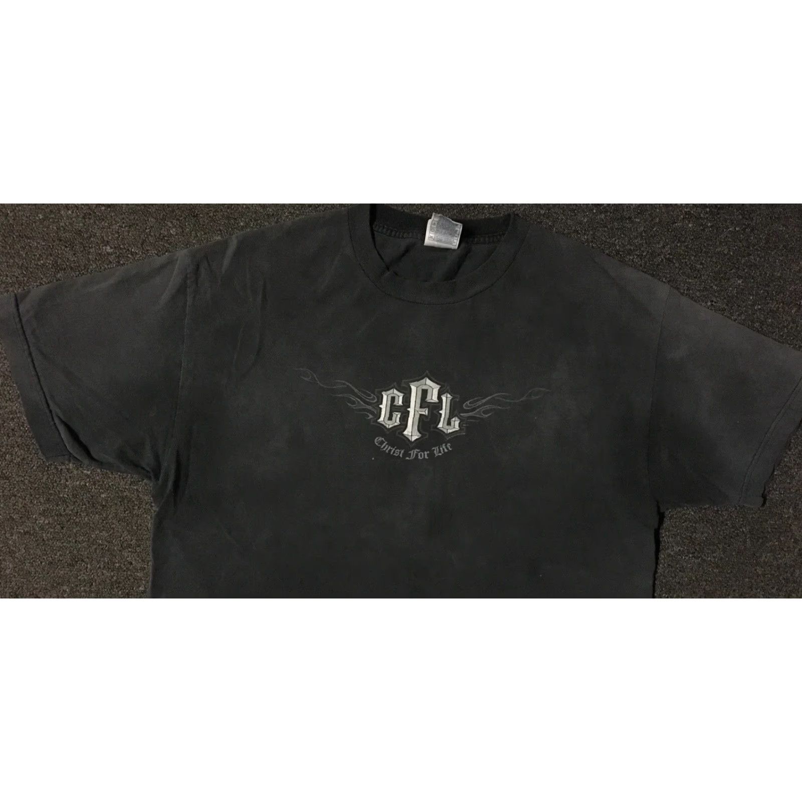 Alife Vtg Christ For Life Thrashed Faded Flames Cross Shirt L God Funny Biker Grunge Fire Y2K Size US L / EU 52-54 / 3 - 6 Thumbnail