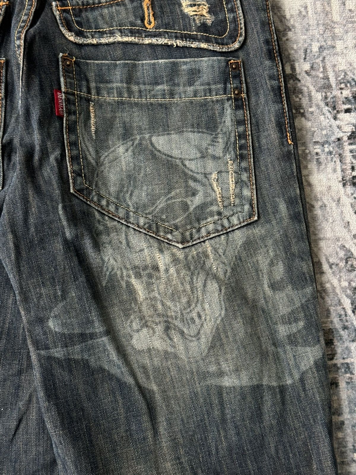 Japanese Brand Denma DF-7 Devil Flared Distressed Denim / GOA Style Size US 29 - 9 Thumbnail