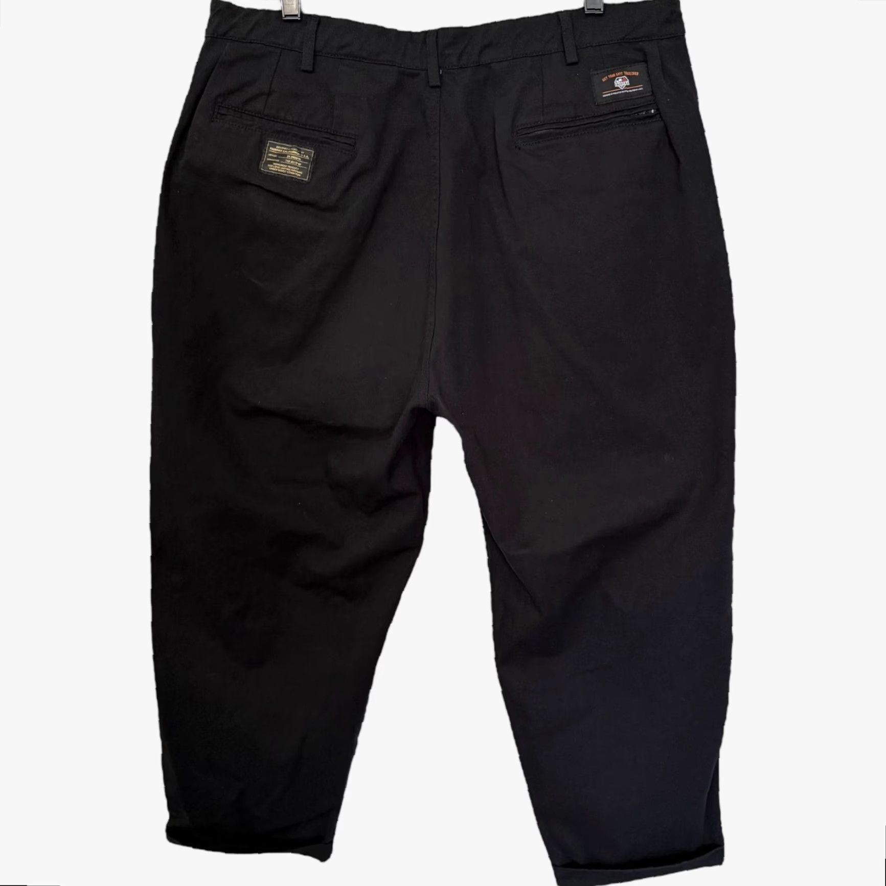 Vintage FAIRFAX APPAREL Pleated Cuffed Skater Pants Black Men's Large Baggy Relaxed-Fit Chino 5-Pocket Grunge Retro Size US 33 - 4 Thumbnail