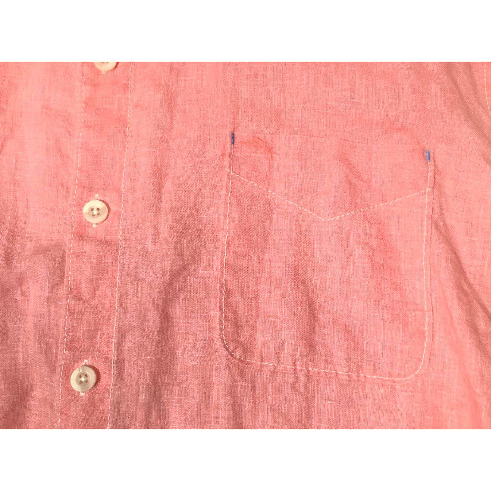 Tommy Bahama Tommy Bahama Relax Shirt Mens 2XL Pink Linen Long Sleeve Button Front Casual Size US XXL / EU 58 / 5 - 3 Thumbnail