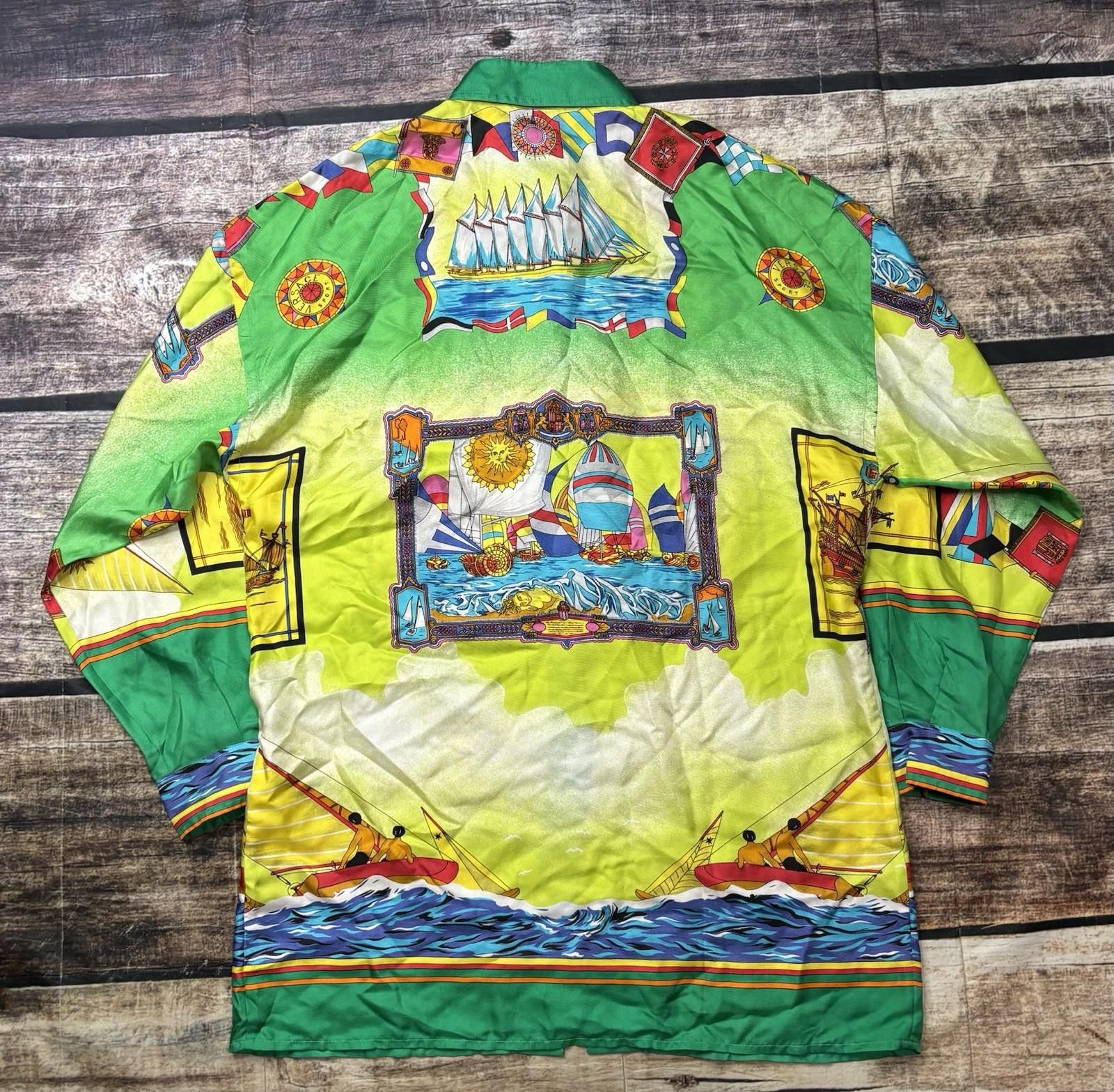 Versace Versace Sport Silk Shirt Mens IT 40 US M Sailboats Sun Italy Size US M / EU 48-50 / 2 - 3 Thumbnail