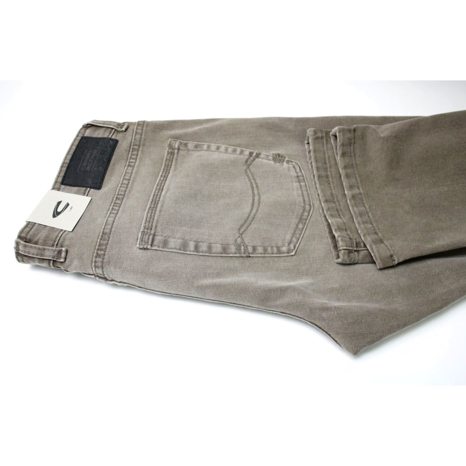 Camel CAMEL ACTIVE Madison Fit Slim Five-Pocket Jeans Men's W32/L30 Zip Fly Beige Logo-Application Stretch Jeans Tapered Size US 32 / EU 48 - 5 Thumbnail