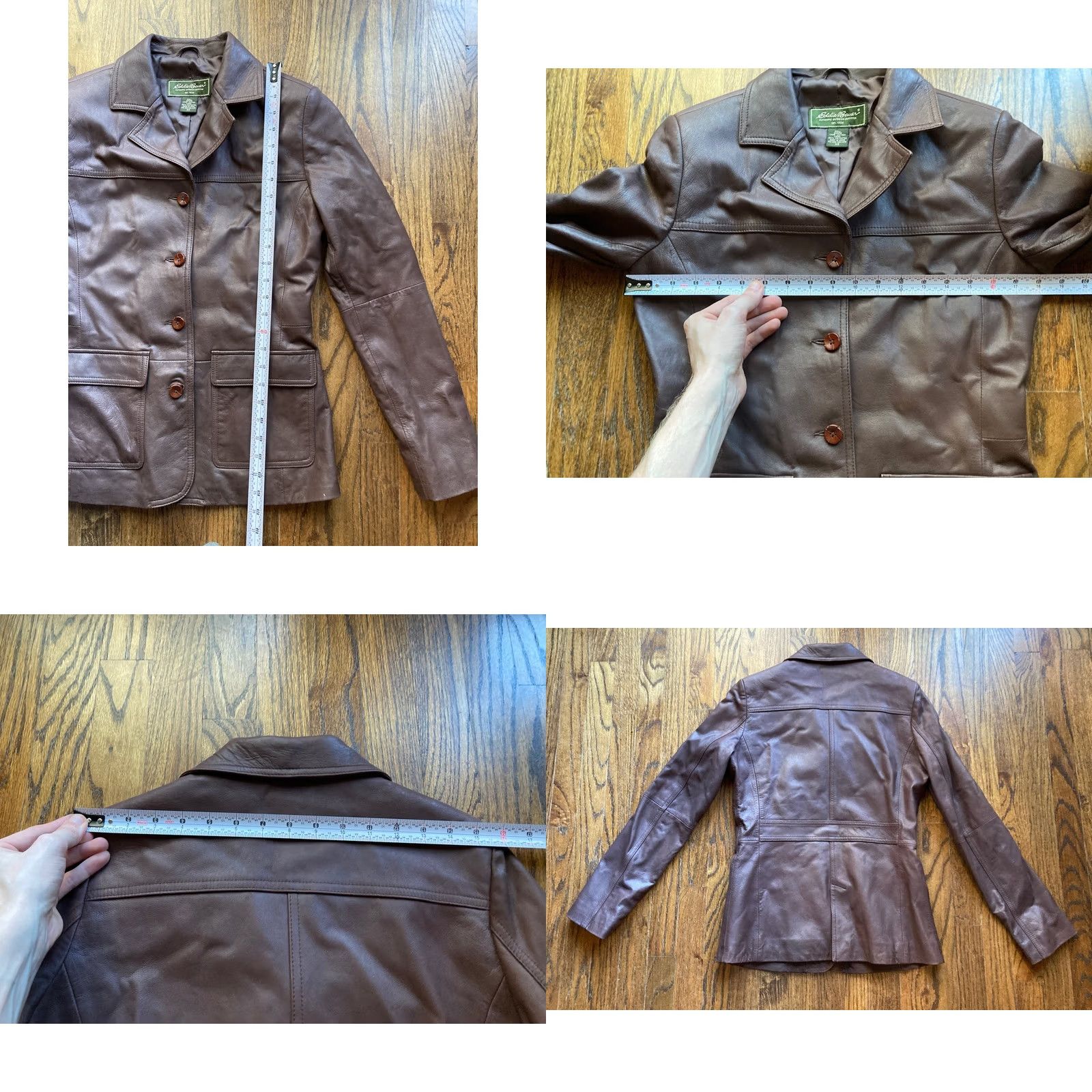 Eddie Bauer VINTAGE Eddie Bauer Lamb Leather Jacket Womens XS Brown Long Genuine Extra Small Blazer 90s Decor Pockets Collared Jacket Size XS / US 0-2 / IT 36-38 - 8 Thumbnail