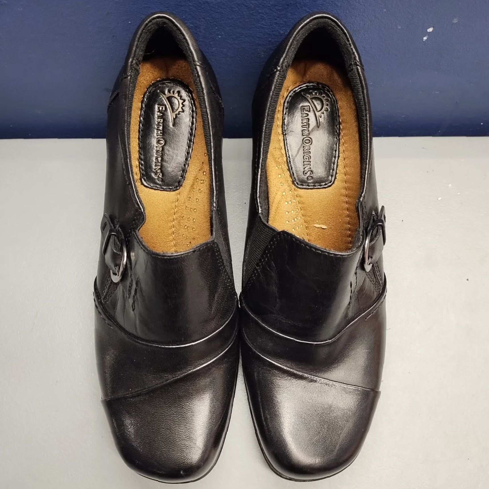 Vintage Earth Boots McLean Bootie Womens Size 7 Black Leather Slip On Block Heel Shoes Size US 7 / IT 37 - 6 Thumbnail