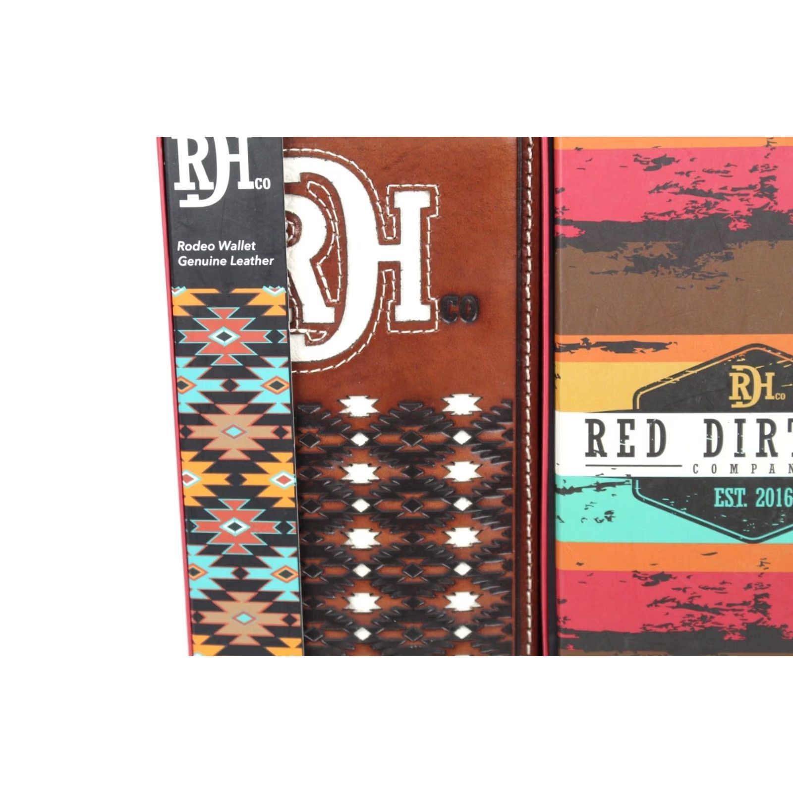Vintage VINTAGE Red Dirt Hat Rodeo Wallet Embossed Ivory Inlay Western Cowboy Genuine Leather Size ONE SIZE - 2 Thumbnail