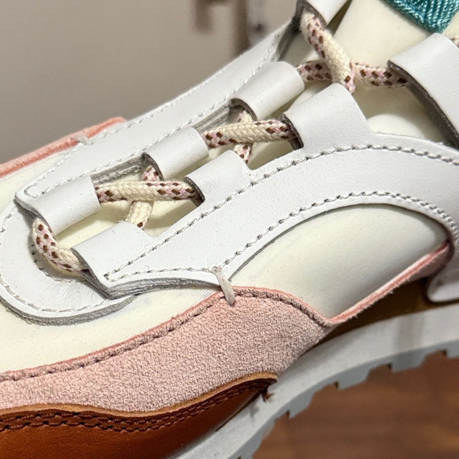 Salvatore Ferragamo Salvatore Ferragamo Indy Bianco Leather Suede Chunky Sneaker Size US 6 / IT 36 - 11 Thumbnail