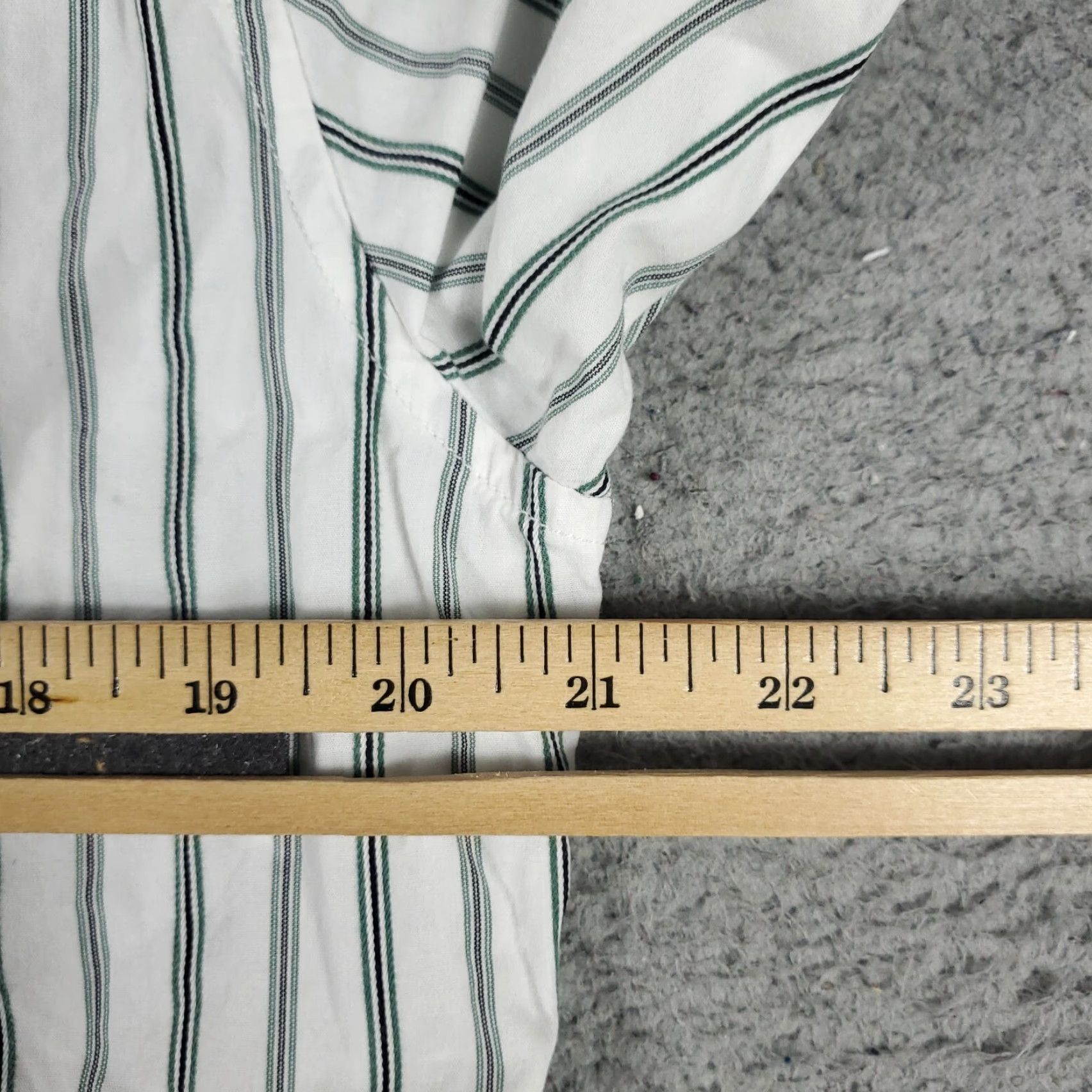 American Eagle Outfitters American Eagle Outfitters Shirt Mens M Green Stripe Button-Up Long Sleeve Cotton Size US M / EU 48-50 / 2 - 7 Thumbnail