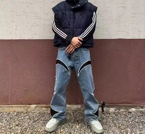 Japanese Brand × Vintage High street embroidered patchwork casual jeans Size US 34 / EU 50 - 2 Thumbnail