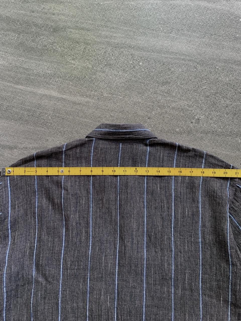 Issey Miyake FREE TAX! 90s Linen Relaxed Striped Shirt Size US L / EU 52-54 / 3 - 9 Thumbnail
