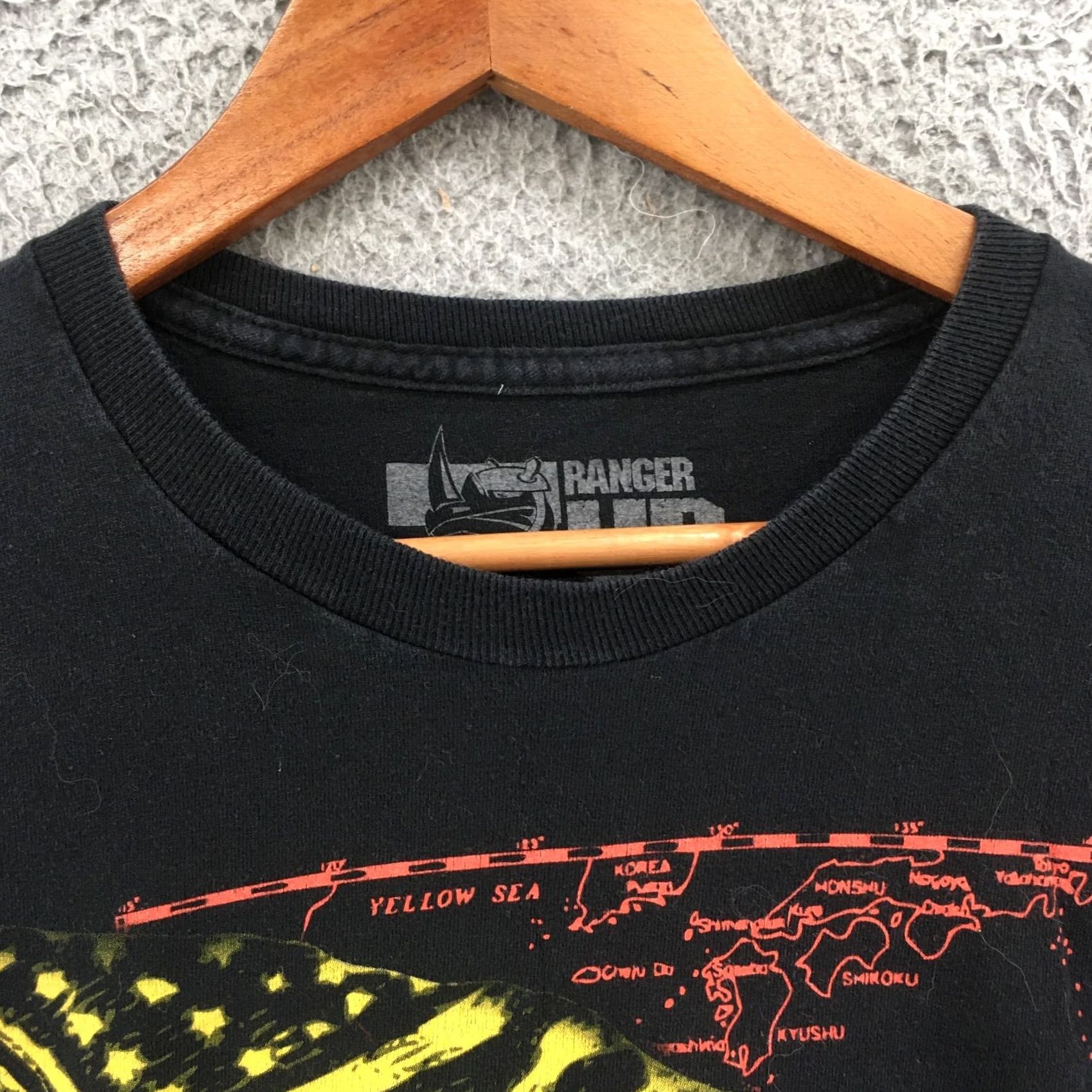 Vintage Ranger Up Tee Top Mens L Black Cotton Graphic Print Short Sleeve Casual Pullover Size US L / EU 52-54 / 3 - 3 Thumbnail