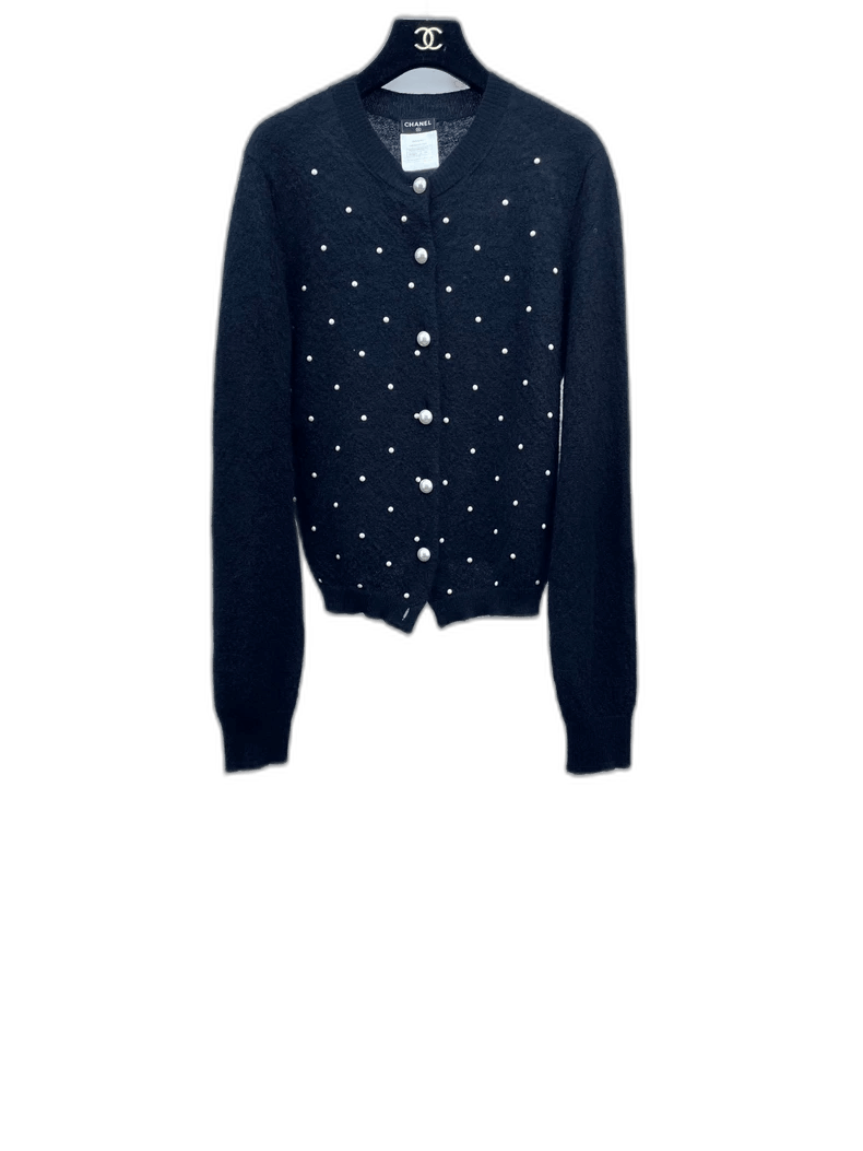 Chanel Chanel Black Cardigan with Embellishments Size L / US 10 / IT 46 - 1 Thumbnail