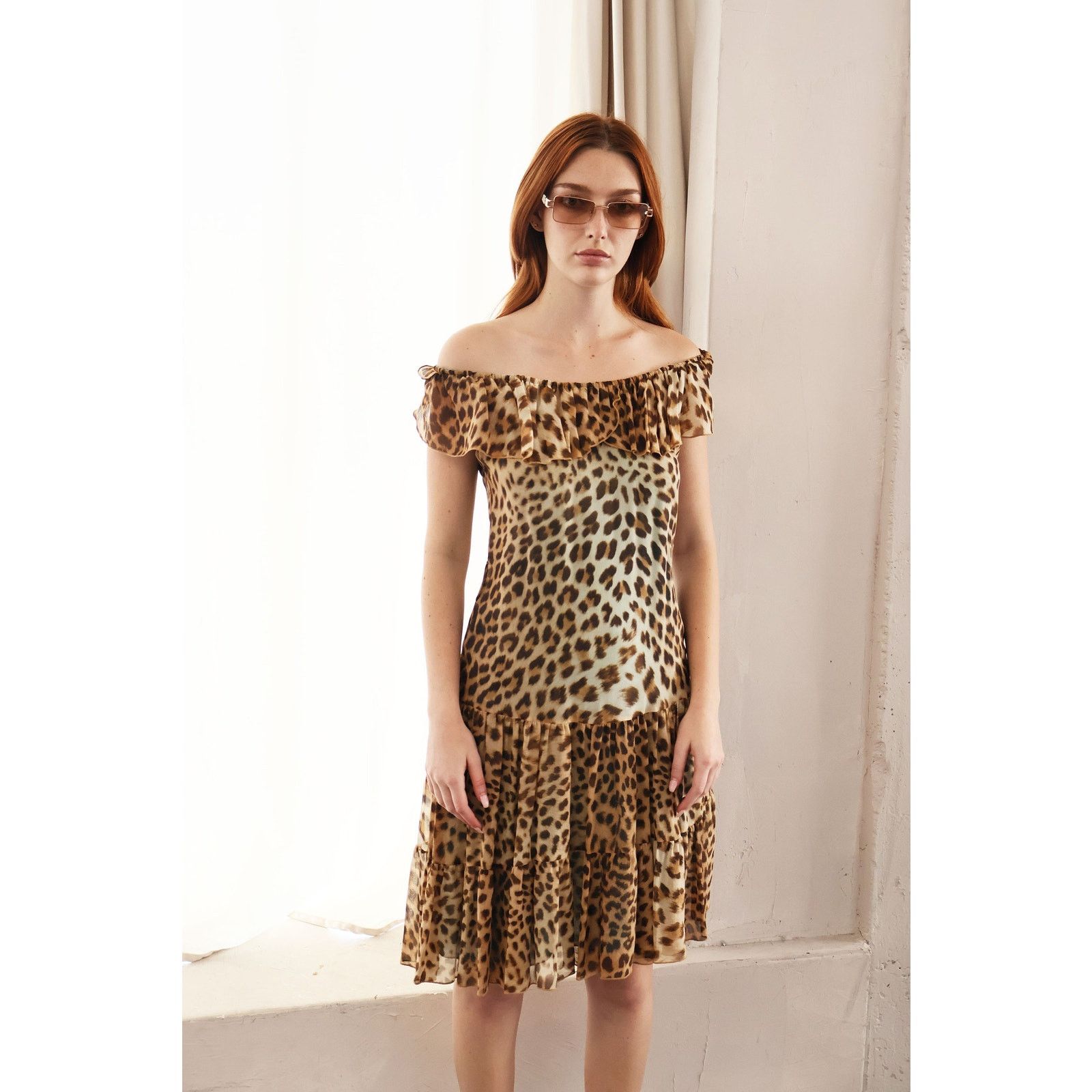 Blumarine Vintage BLUMARINE Y2K Silk Chiffon Leopard Print Dress Size XS / US 0-2 / IT 36-38 - 3 Thumbnail