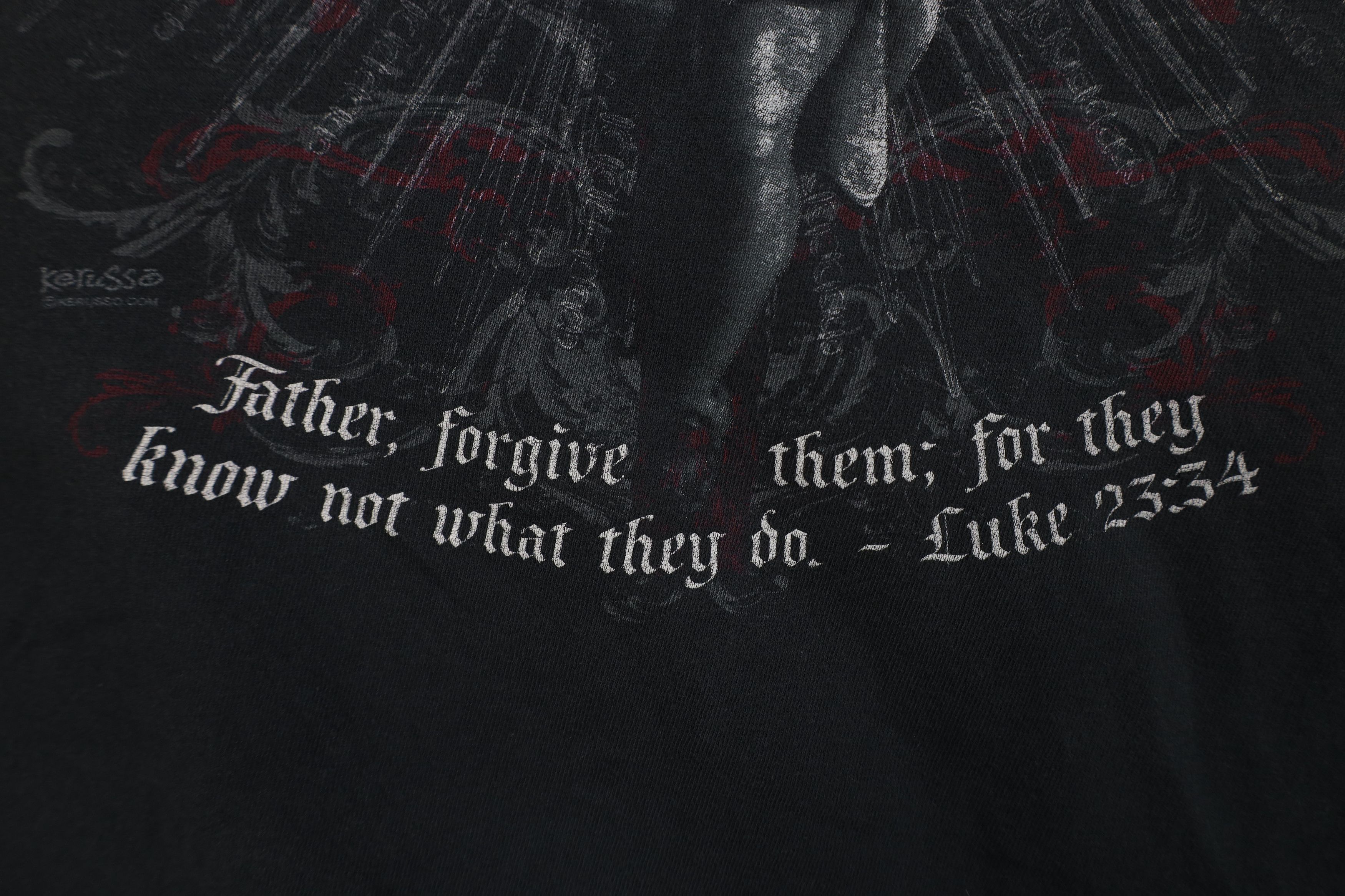 Vintage Vintage Y2K Jesus Christian Cross T-Shirt Black Cotton Size US XL / EU 56 / 4 - 5 Thumbnail