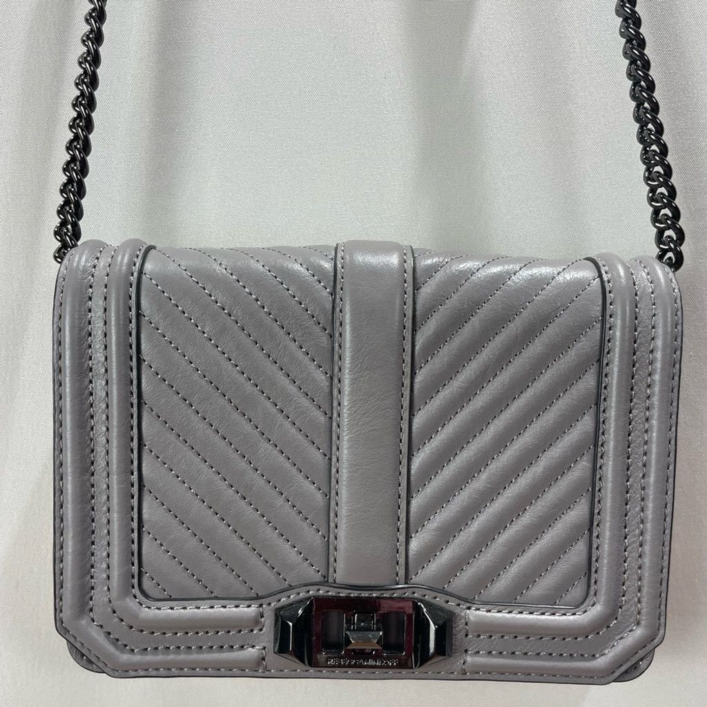 Rebecca Minkoff Rebecca Minkoff Grey Love Quilted Leather Crossbody Bag Size ONE SIZE - 4 Thumbnail