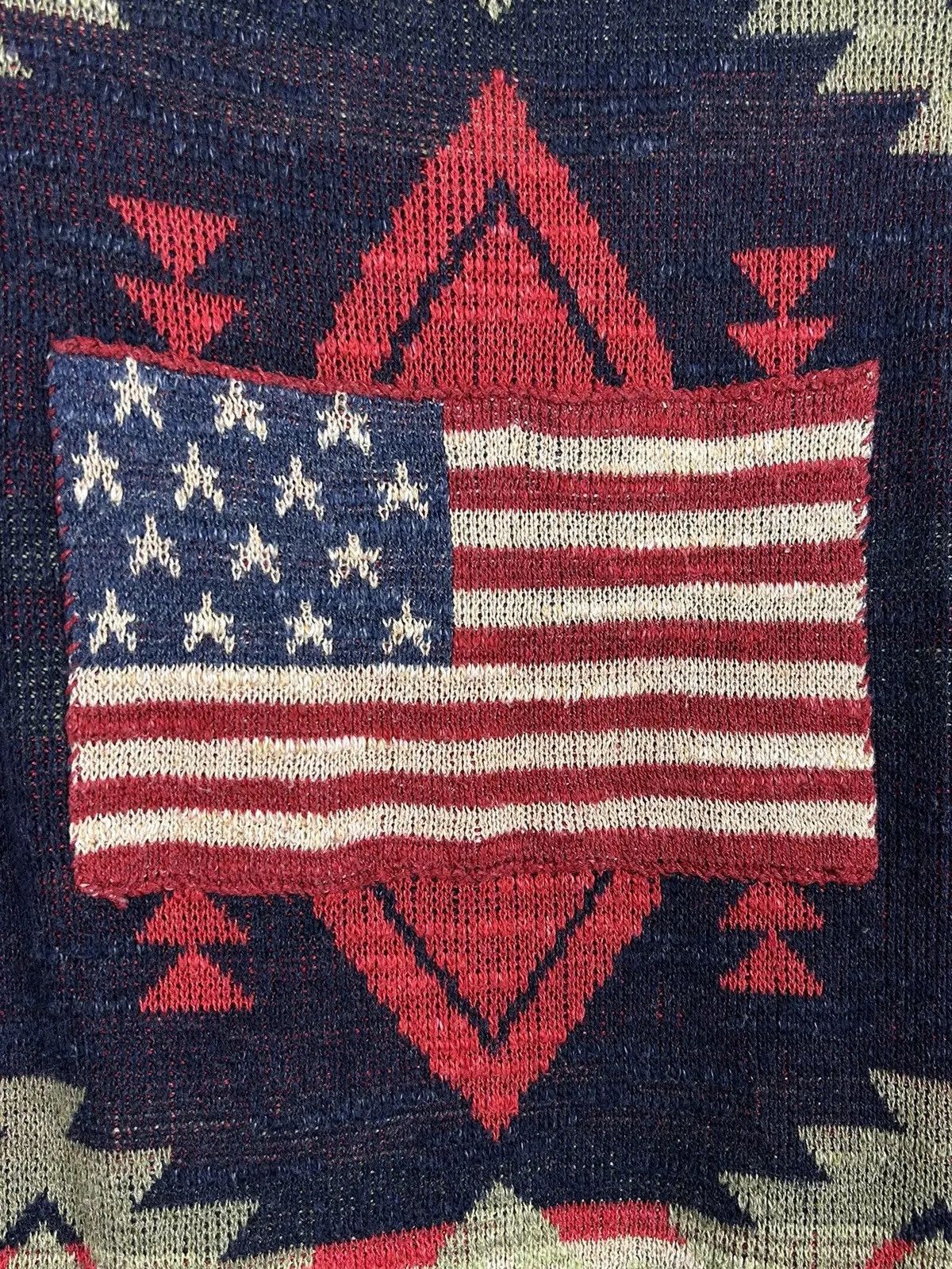 Polo Ralph Lauren Vintage Ralph Lauren Aztec American Flag USA Knit Sweater Size S / US 4 / IT 40 - 2 Thumbnail
