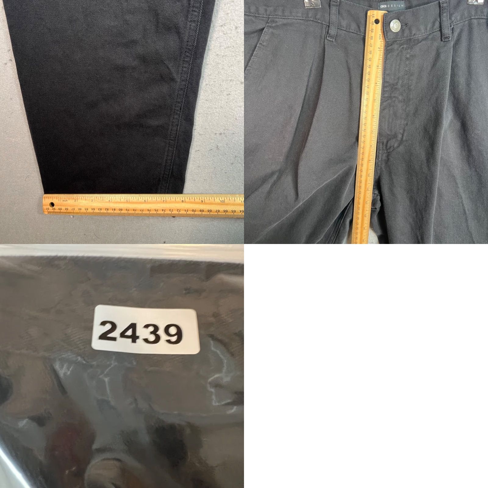 Asos ASOS Design Black Cotton Trousers For Men Size 36 Slim Fit Straight Leg CHINO Pants Formal Casual Men 36 Black Slim Straight Pocket Slash 31in Inseam Size US 36 / EU 52 - 8 Thumbnail