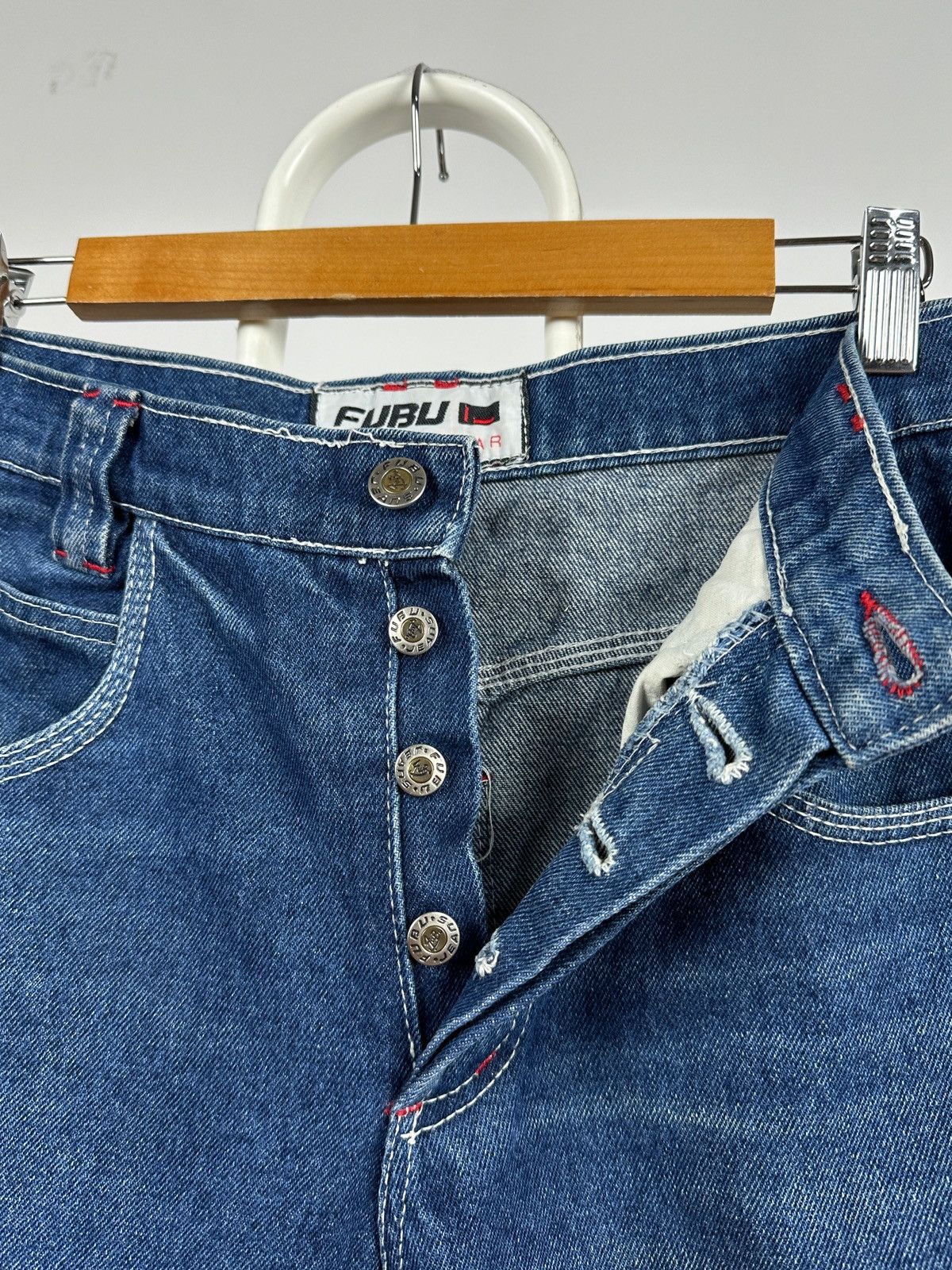Fubu Vintage Fubu Sports Cargo Baggy Denim Pants Rap Style Size US 28 / EU 44 - 22 Thumbnail