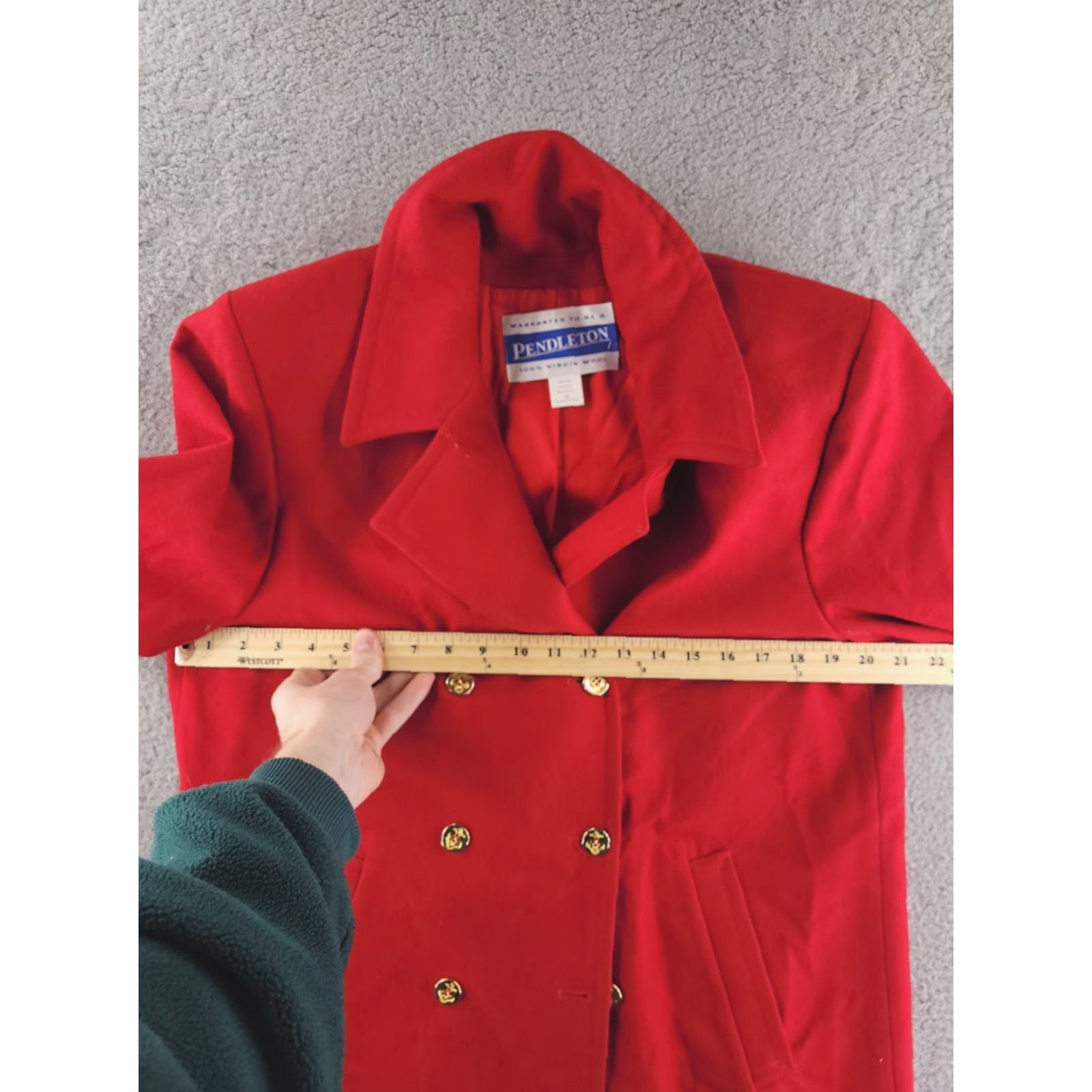 Pendleton Pendleton Coat Womens 12 Red Wool Long Double Breasted Made in USA Size XL / US 12-14 / IT 48-50 - 7 Thumbnail