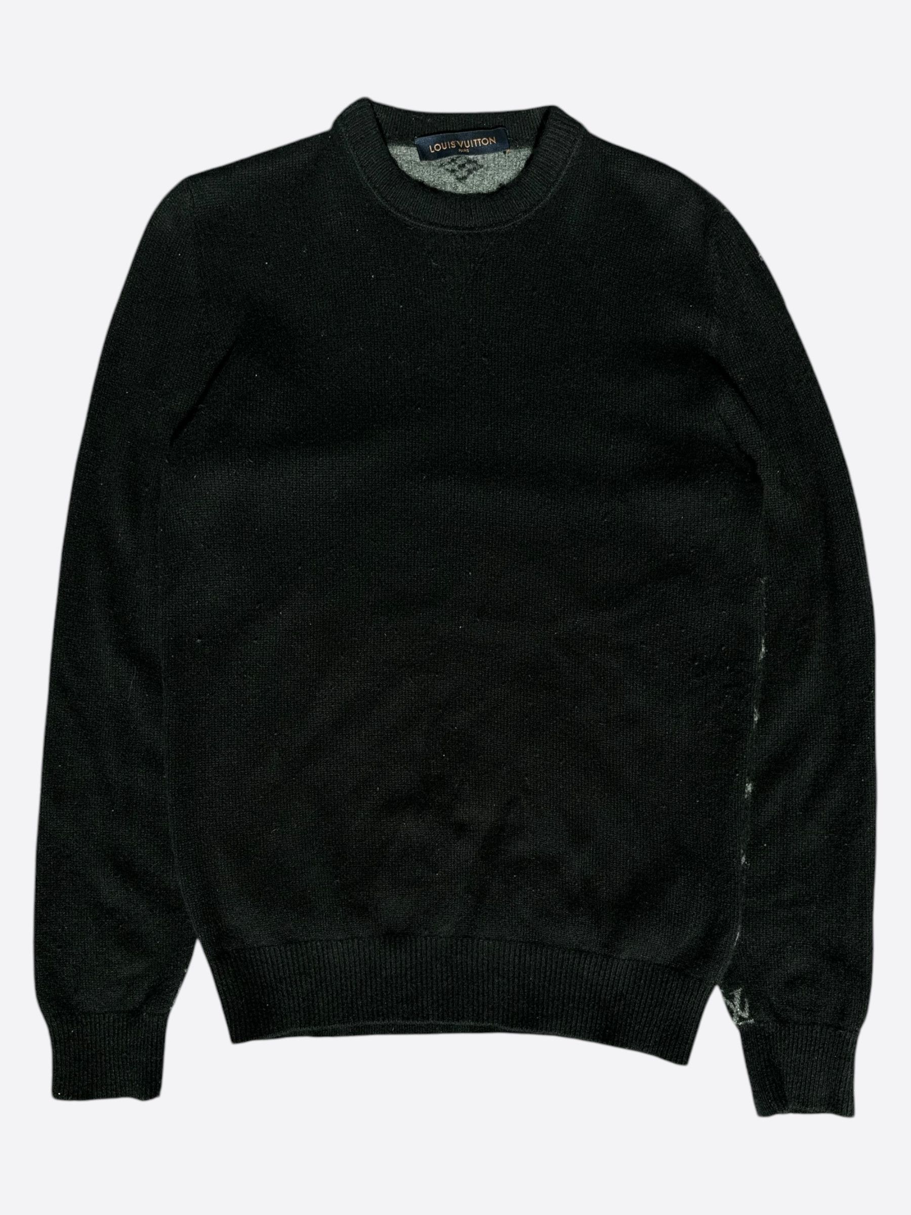 Louis Vuitton Louis Vuitton Black & Grey Monogram Cashmere Sweater Size US L / EU 52-54 / 3 - 2 Thumbnail