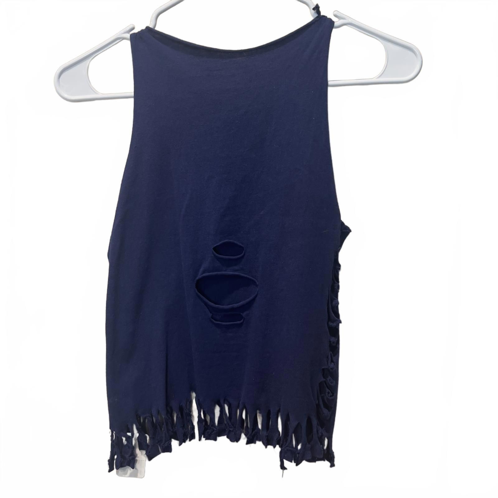 Beverly Hills Polo Club Beverly Hills Polo Club Navy Blue Women's Tank Top with Fray Size S / US 4 / IT 40 - 2 Thumbnail
