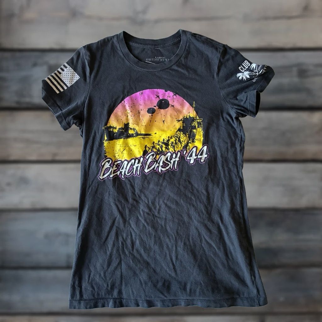 Vintage Grunt Style Beach Bash 44 T Shirt Men Large Black Short Sleeve Cotton Graphic Size US L / EU 52-54 / 3 - 1 Thumbnail