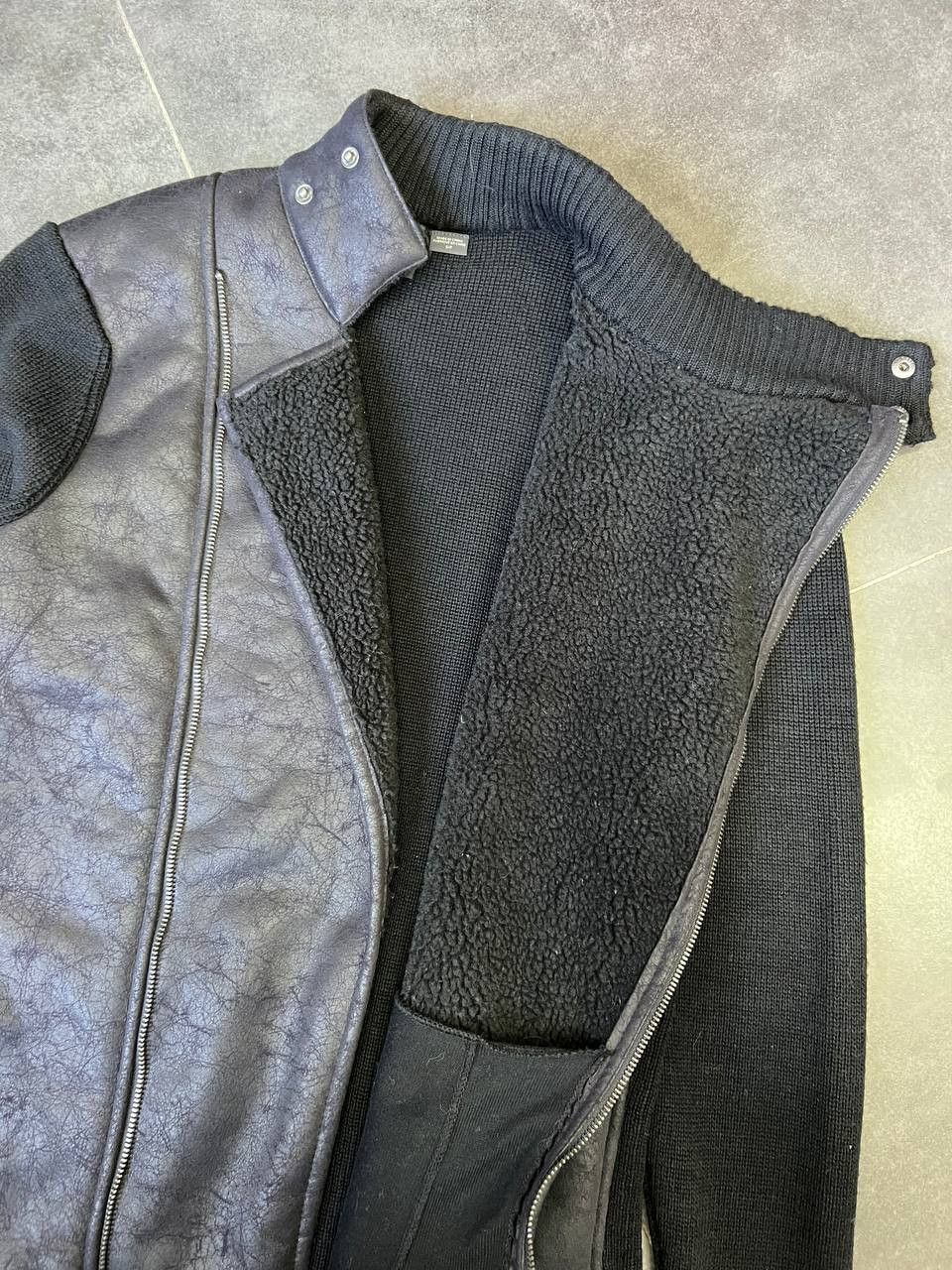Armani Exchange Rick Owens style Armani fur Black Moto Jacket Size US M / EU 48-50 / 2 - 5 Thumbnail