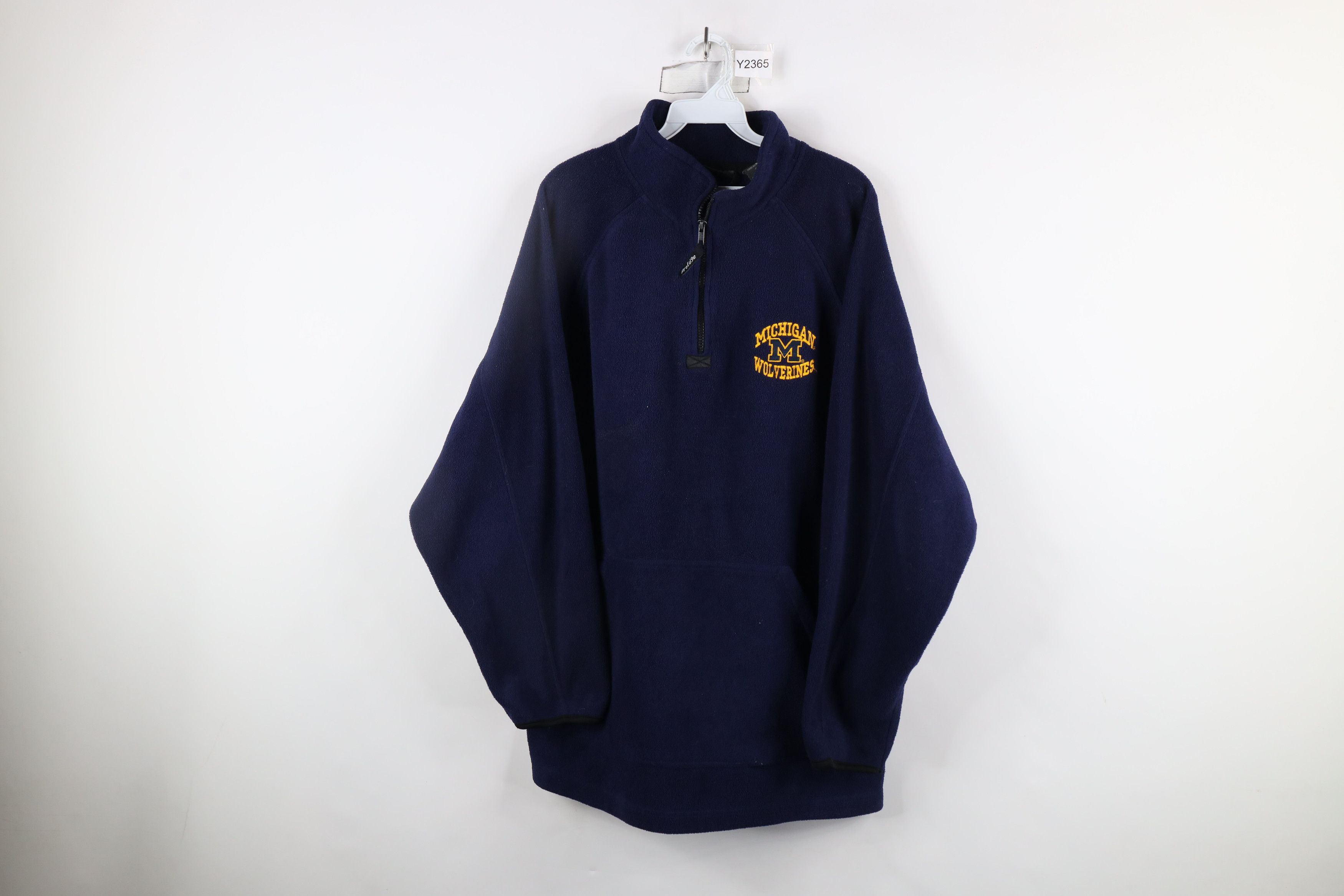 Vintage Vintage 90s Fleece University of Michigan Half Zip Sweater Size US XL / EU 56 / 4 - 1 Thumbnail
