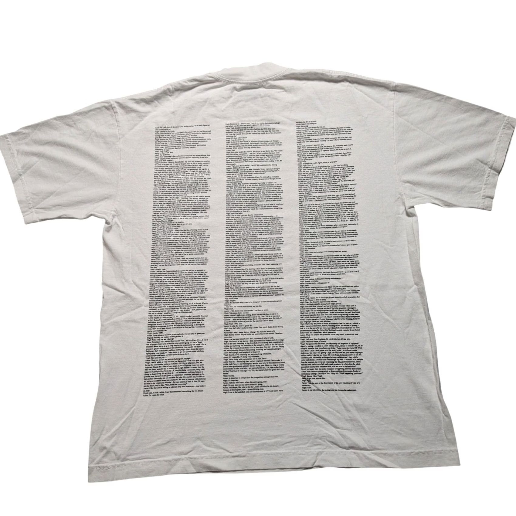 Vintage 4WD x Canary Yellow Virgil Abloh Conversations T-Shirt XL White Crew Neck Short Sleeve Graphic Print Logo Limited Edition Mens Fashion 2021 Rare Size US XL / EU 56 / 4 - 3 Thumbnail