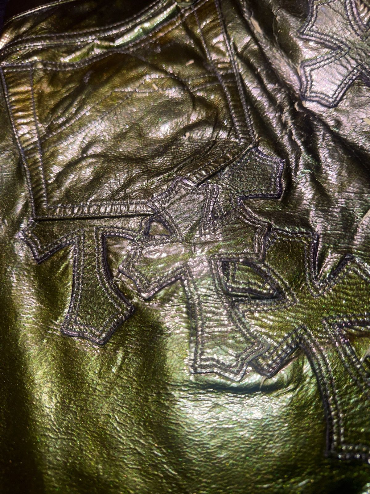 Chrome Hearts Chrome Hearts multi cross le fleur patent leather pants Size US 29 - 1 Thumbnail