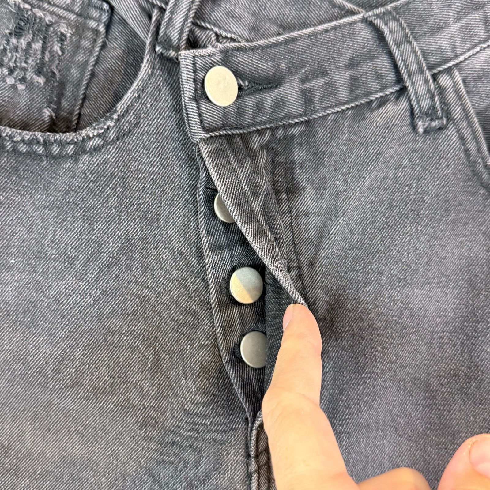 THE KRIPT Kript Black Gavin Boyfriend Mom Jean Asymmetrical Button Fly Size 26" / US 2 / IT 38 - 5 Thumbnail