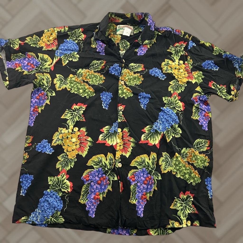 Paradise Found Paradise Found Short Sleeve Hawaiian Button-Up Shirt Men's L Black Hawaiian 90s Theme Mens Size US L / EU 52-54 / 3 - 1 Thumbnail