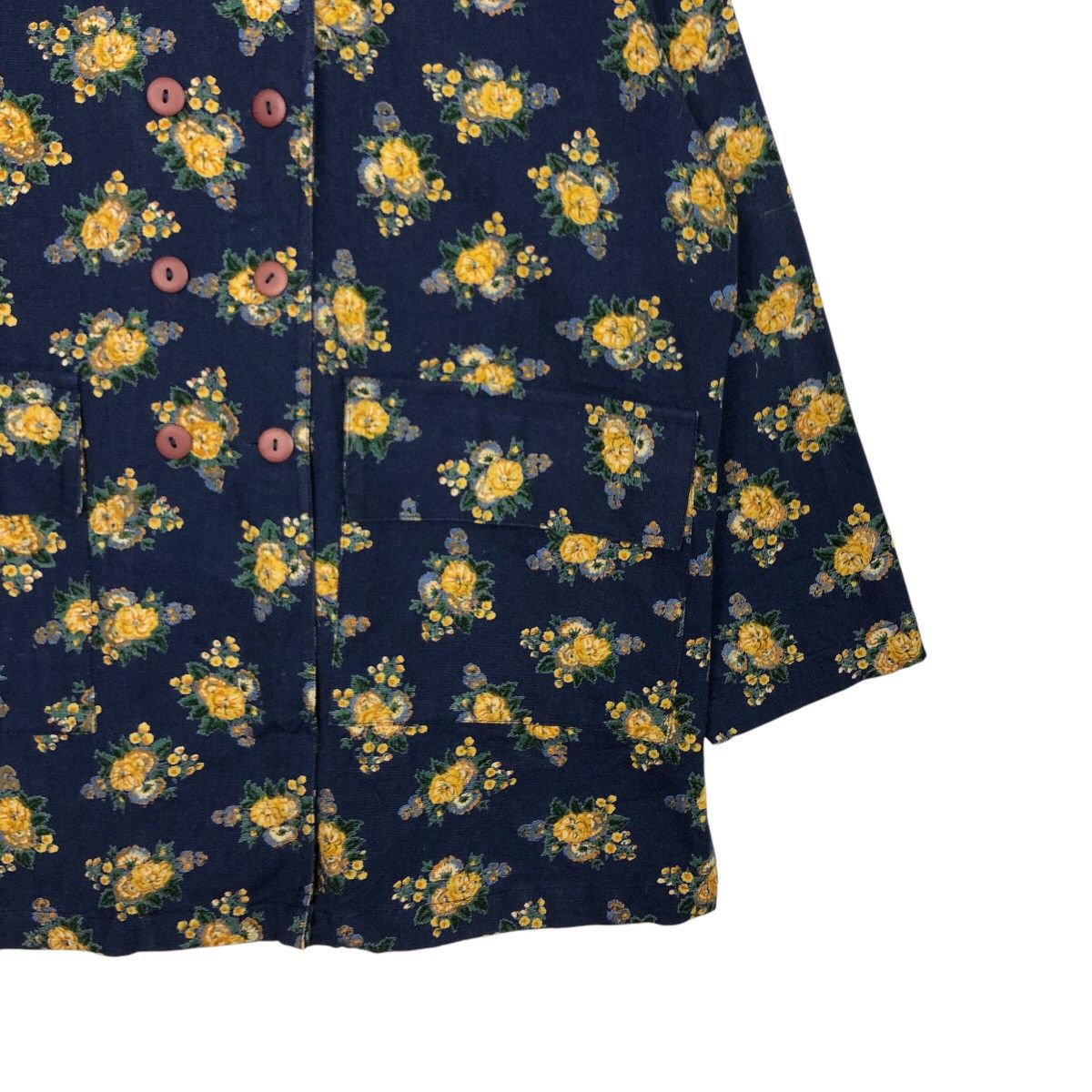 45rpm 📌Vintage Chore Jacket Button Floral Design Barakura English Size M / US 6-8 / IT 42-44 - 6 Thumbnail