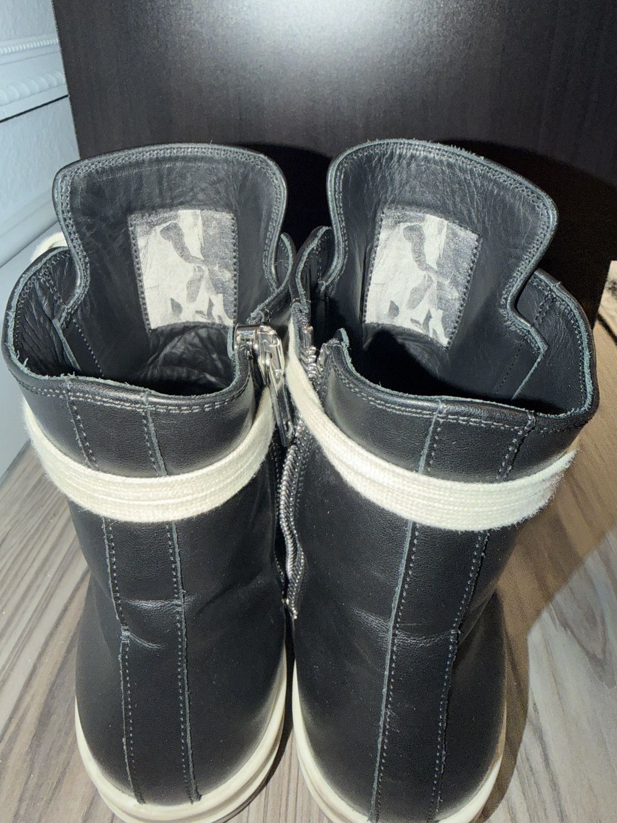 Rick Owens Rick Owen’s Mainline Leather Ramones black/milk size 42 Size US 9 / EU 42 - 8 Thumbnail