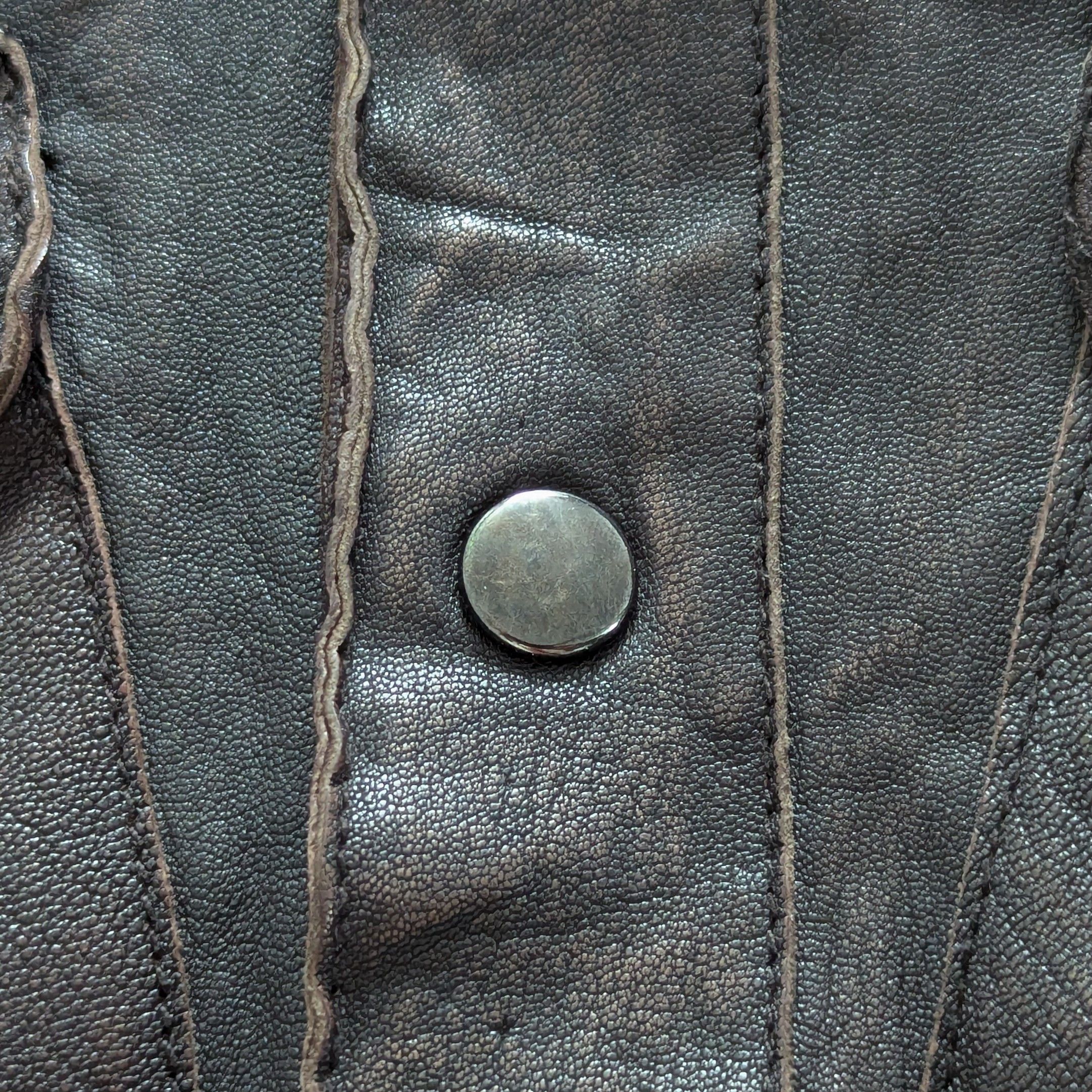 ALLSAINTS Rock Shirt Leather Clothing Slim Fit Dark Brown