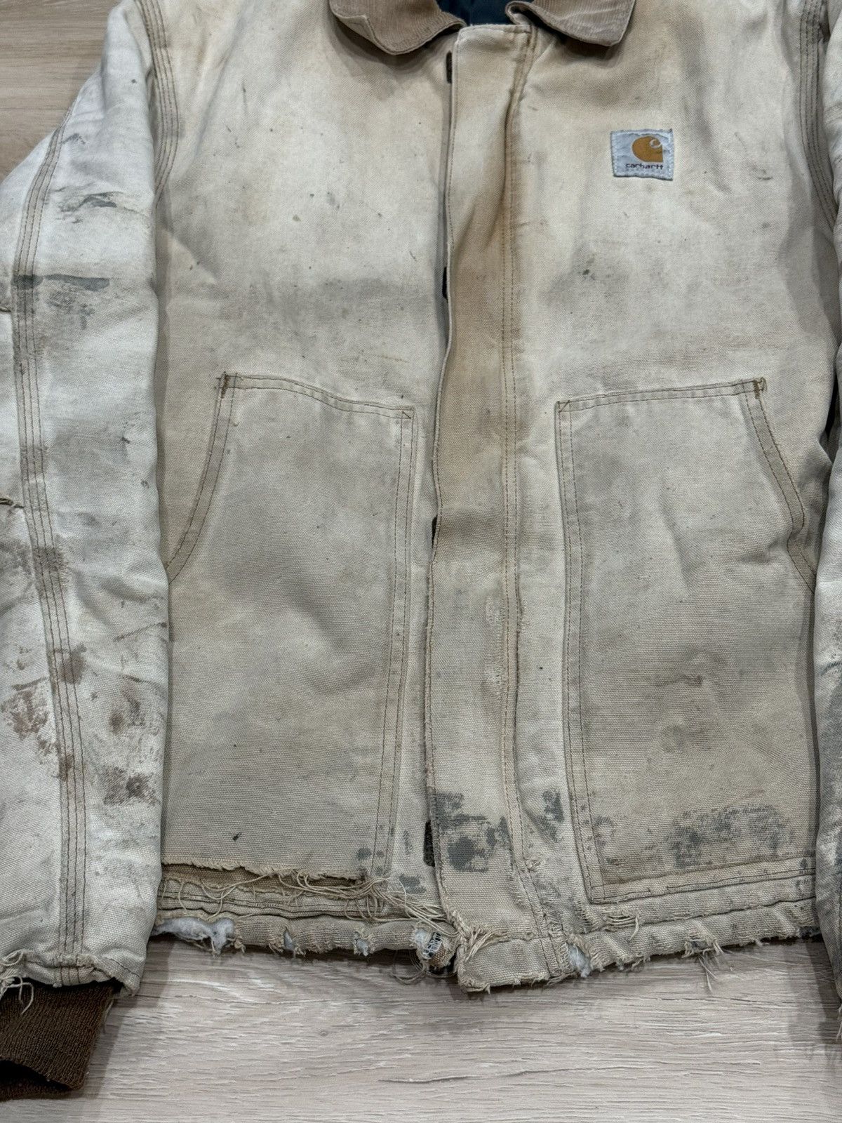 Carhartt Vintage 80s Carhartt Detroit Style Jacket (Thrashed) Size US L / EU 52-54 / 3 - 3 Thumbnail