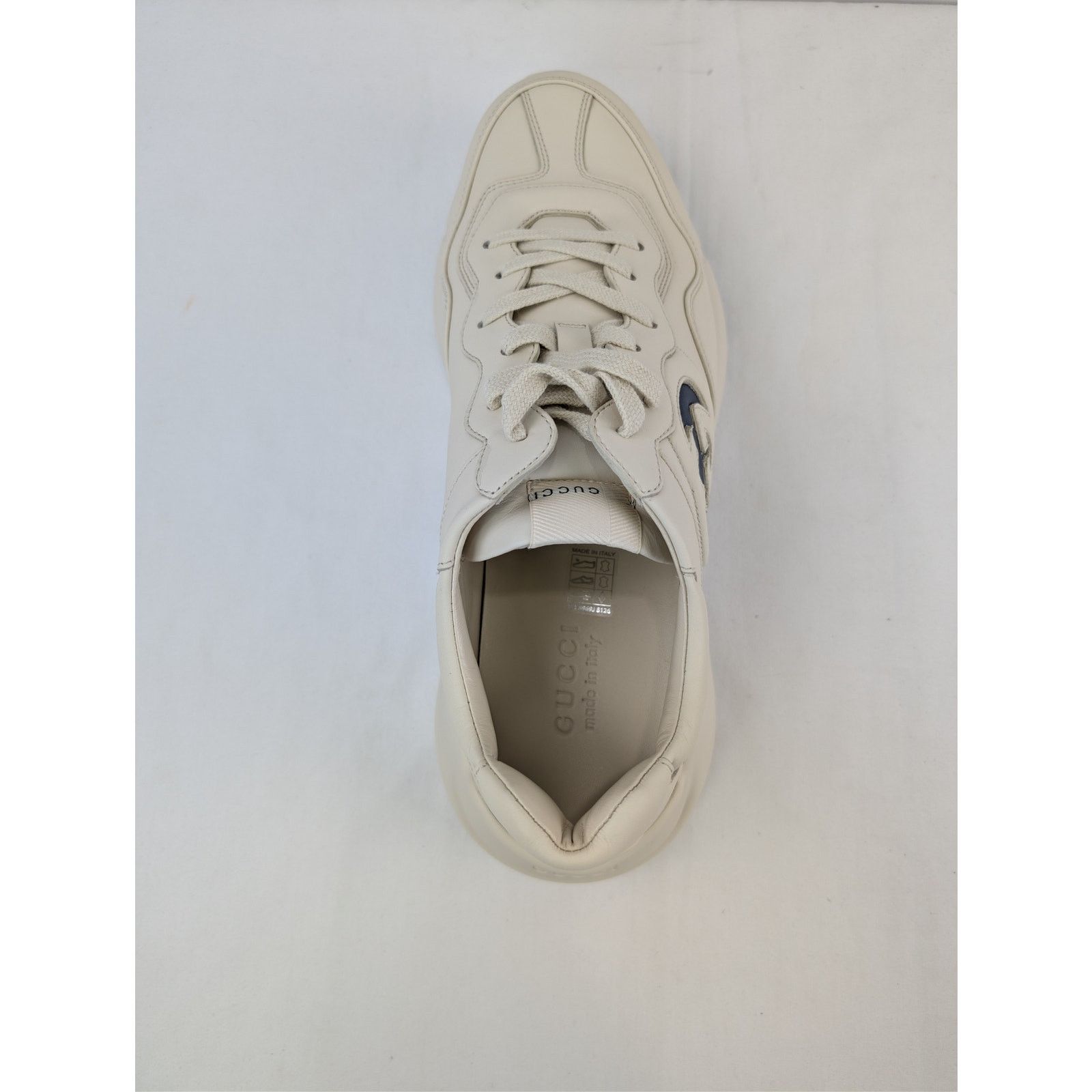 Gucci o1rshd1 leather Interlocking G logo Rhyton sneakers in ivory Size US 12.5 / EU 45-46 - 18 Thumbnail