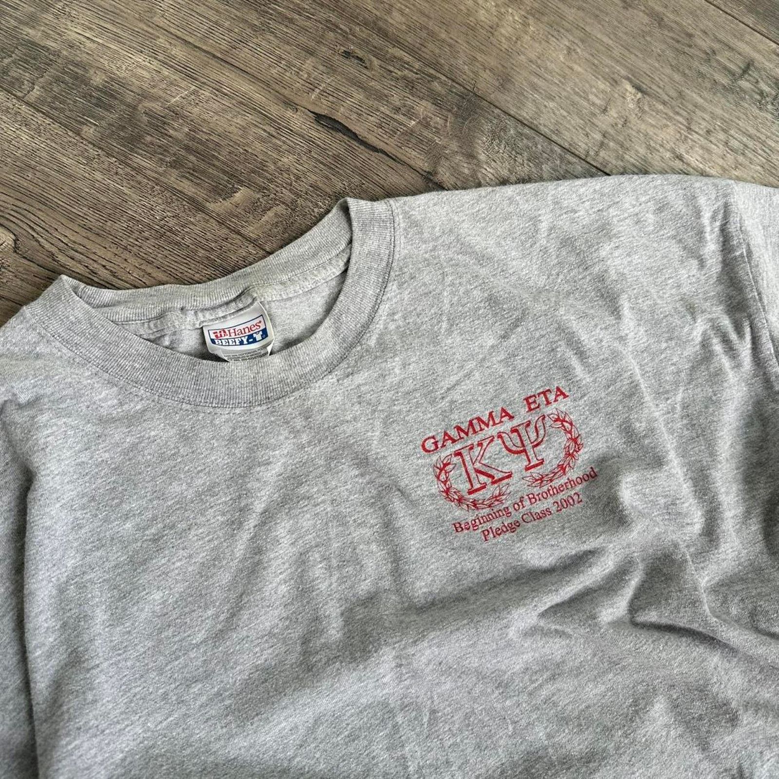 Vintage Vintage Y2K Frat Fraternity Gamma Graphic Hanes Beefy Shirt Size US XXL / EU 58 / 5 - 3 Thumbnail