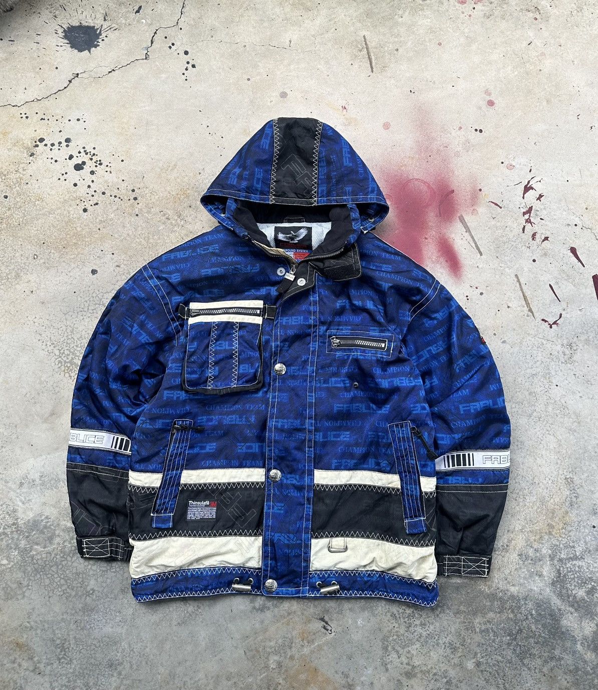 👹Vintage Fablice Blue Ski Thinsulate Insulation Ski Jacket