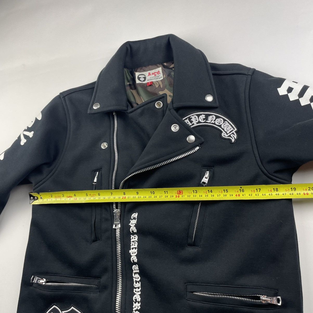 Bape 2014 AAPE by a Bathing Ape Biker Jacket S Black Camo Lined Size US S / EU 44-46 / 1 - 15 Thumbnail