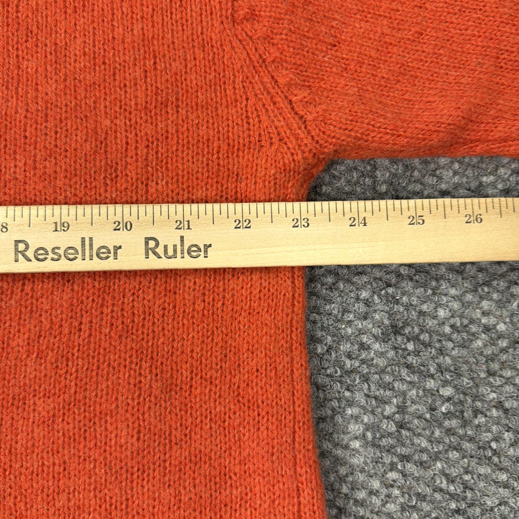 Vintage New York & Company NY&CO Sweater Womens XL Orange Wool V Neck Pullover Knit Size XL / US 12-14 / IT 48-50 - 7 Thumbnail