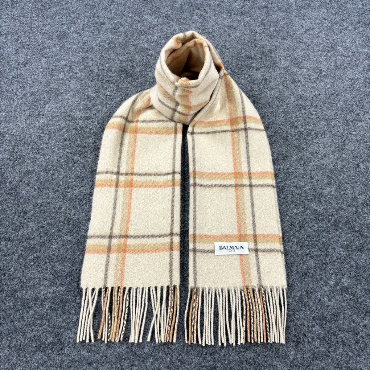 Balmain × Vintage Balmain Scarf # D754 # Muffler # Neckwear Size ONE SIZE - 1 Thumbnail