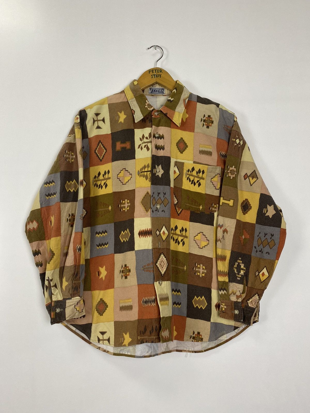 Japanese Brand × Vintage Vintage Sand Beige Button Shirt Size US M / EU 48-50 / 2 - 1 Thumbnail