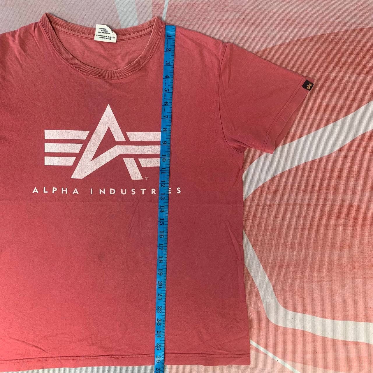 Alpha Industries Distressed Faded Alpha Industries Logo Tees Size US L / EU 52-54 / 3 - 15 Thumbnail